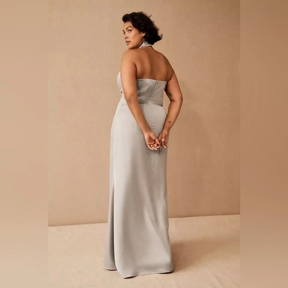 NWT Anthropologie BHLDN Ruby Satin Charmeuse Dress hatter backless maxi grey 8 - Picture 16 of 16